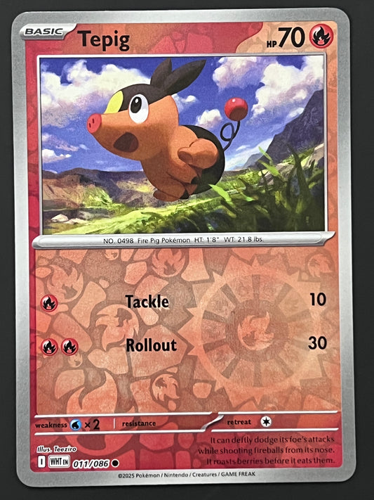 011/086 Tepig - Pokémon White Flare Common Reverse