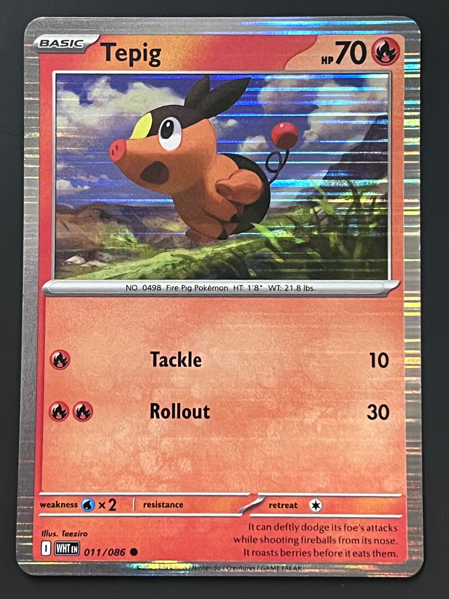 011/086 Tepig - Pokémon White Flare Common Holo