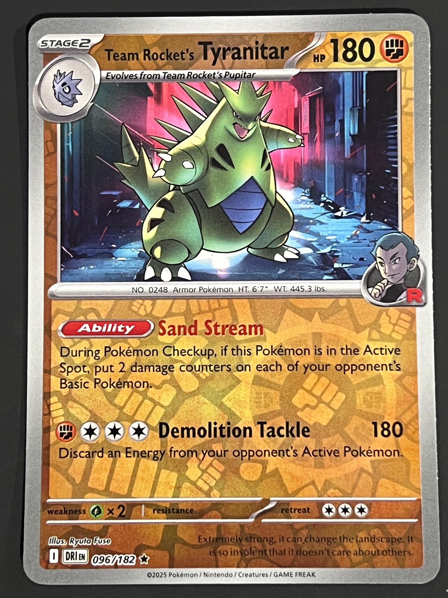 096/182 Team Rocket’s Tyranitar - Pokémon Destined Rivals Rare Reverse