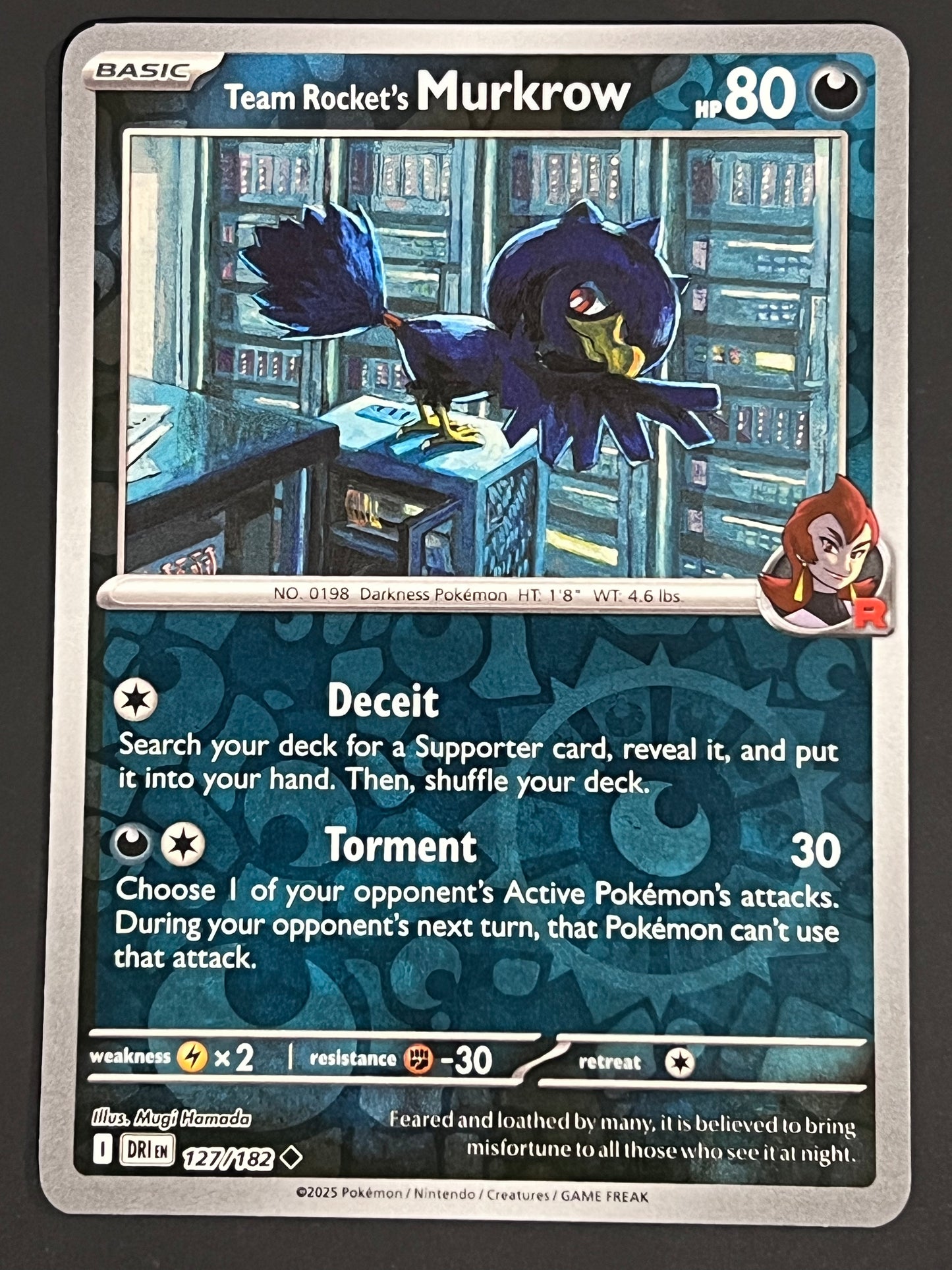 127/182 Team Rocket’s Murkrow - Pokémon Destined Rivals Uncommon Reverse