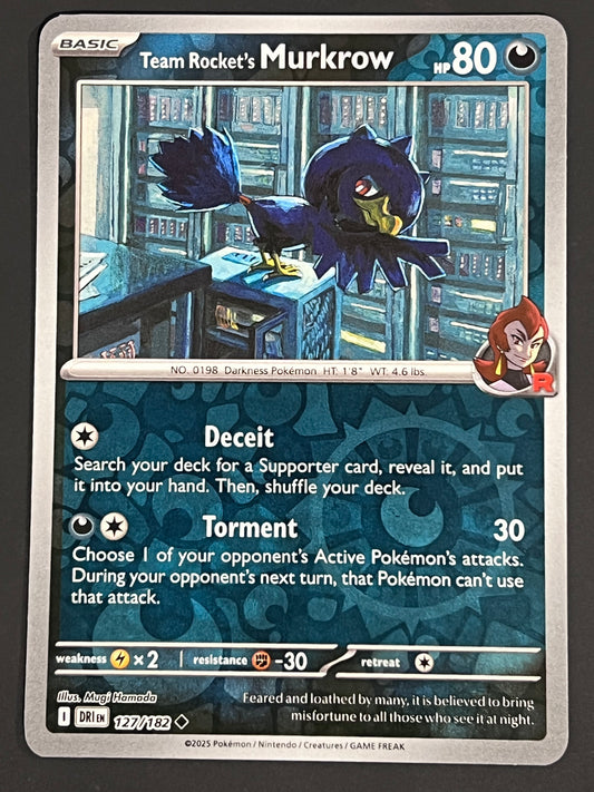 127/182 Team Rocket’s Murkrow - Pokémon Destined Rivals Uncommon Reverse