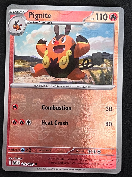 012/086 Pignite - Pokémon White Flare Common Reverse MASTERBALL