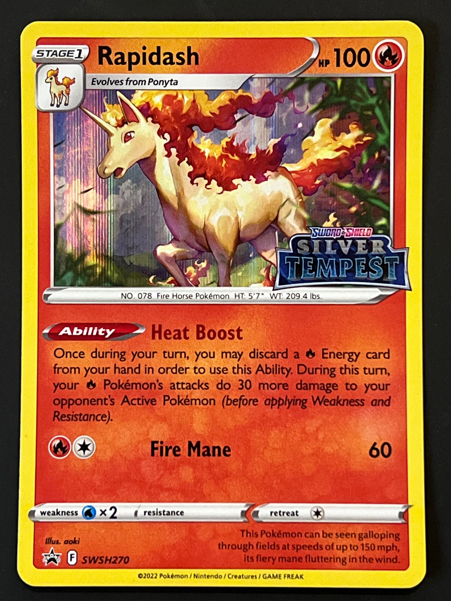 SWSH270 Rapidash - Stamped Black Star Promo