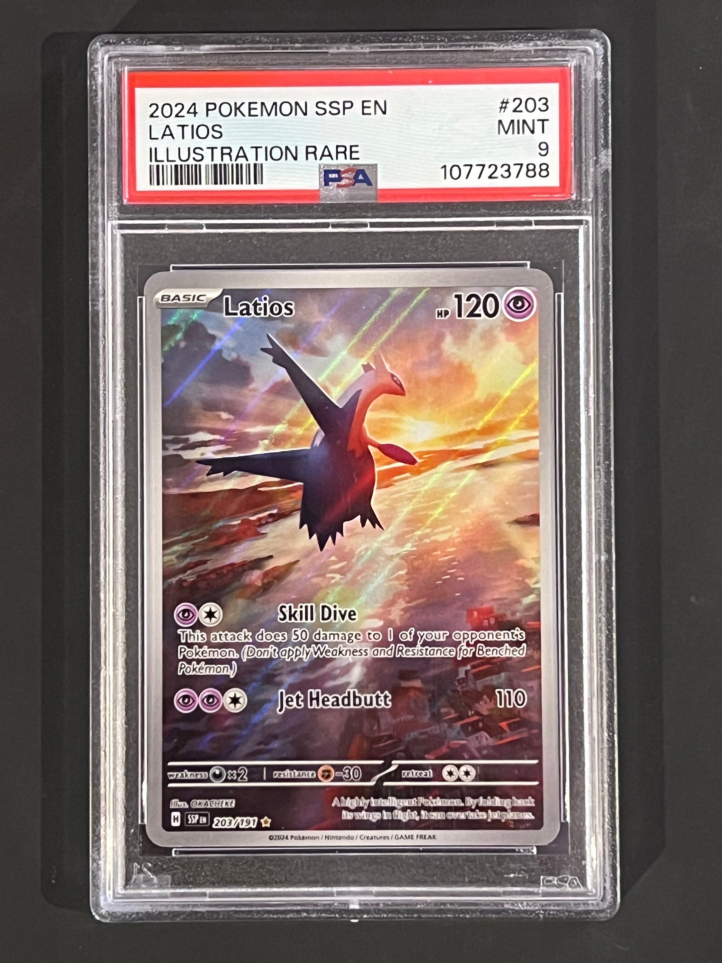 PSA Latios - 203/191 Surging Sparks Illustration Rare MINT Grade 9