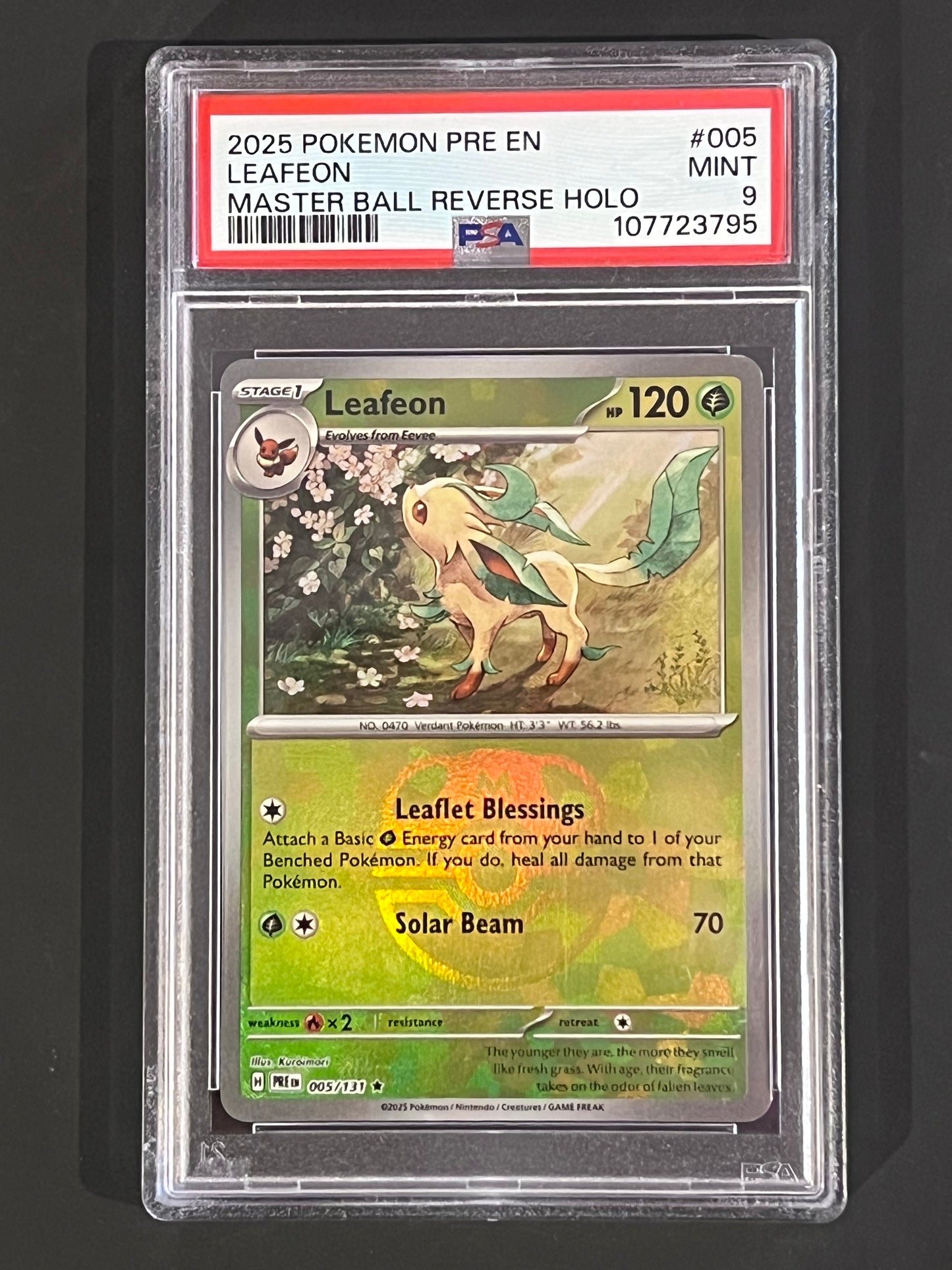 PSA Leafeon - 005/132 Prismatic Evolutions MASTERBALL MINT Grade 9