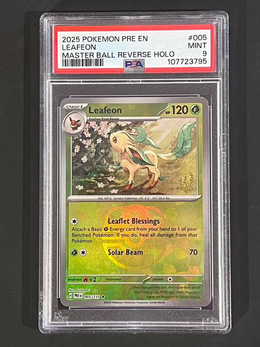PSA Leafeon - 005/132 Prismatic Evolutions MASTERBALL MINT Grade 9