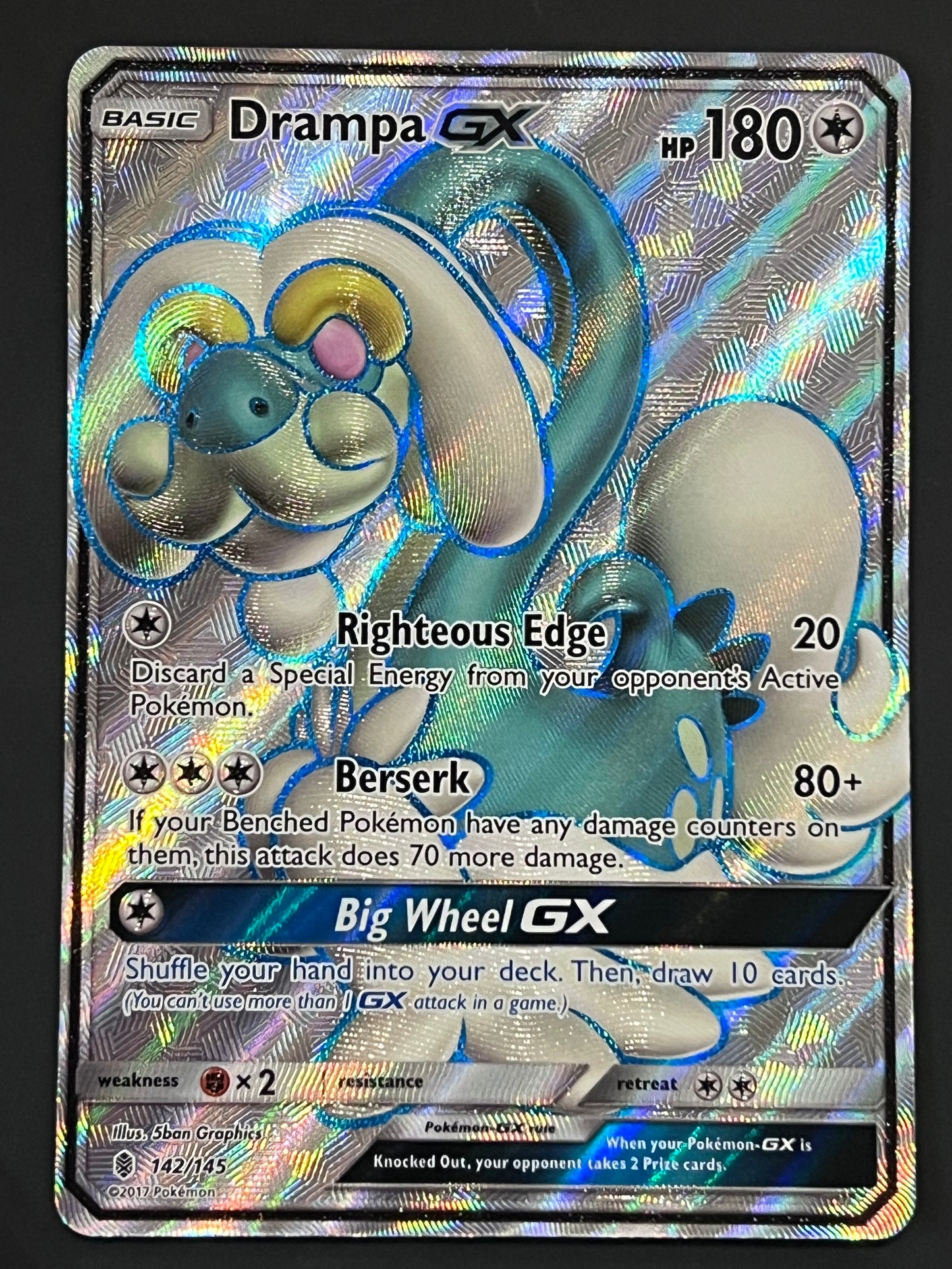 142/145 Drampa Gx - Pokémon Guardians Rising Full Art