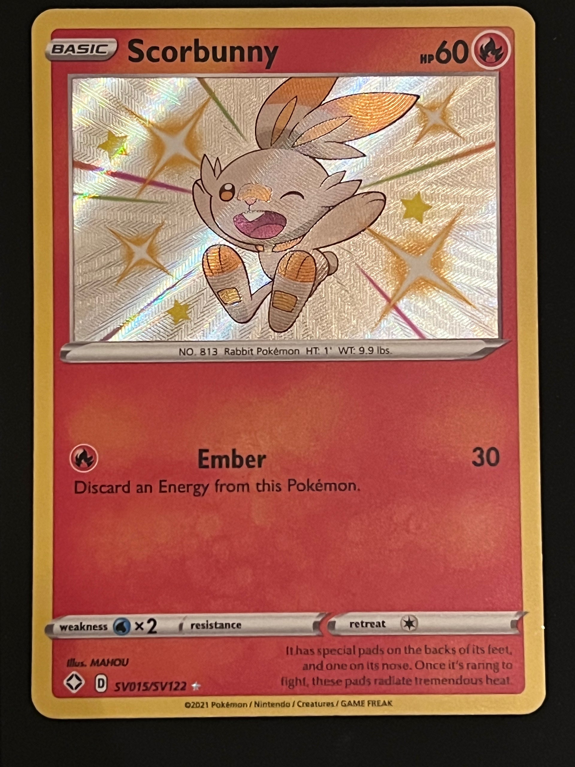shiny scorbunny pokemon card SV015/SV122 Scorbunny