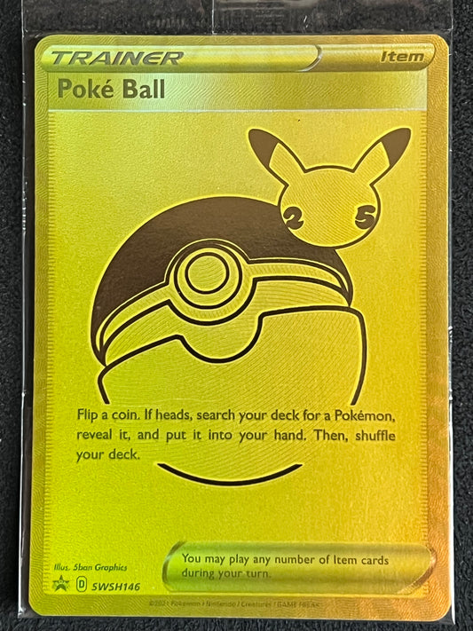 Poké Ball (SEALED) - SWSH146 Gold Holo Promo Black Star