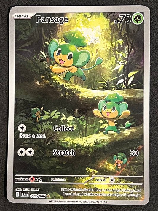 089/086 Pansage - Pokémon Black Bolt Illustration Rare