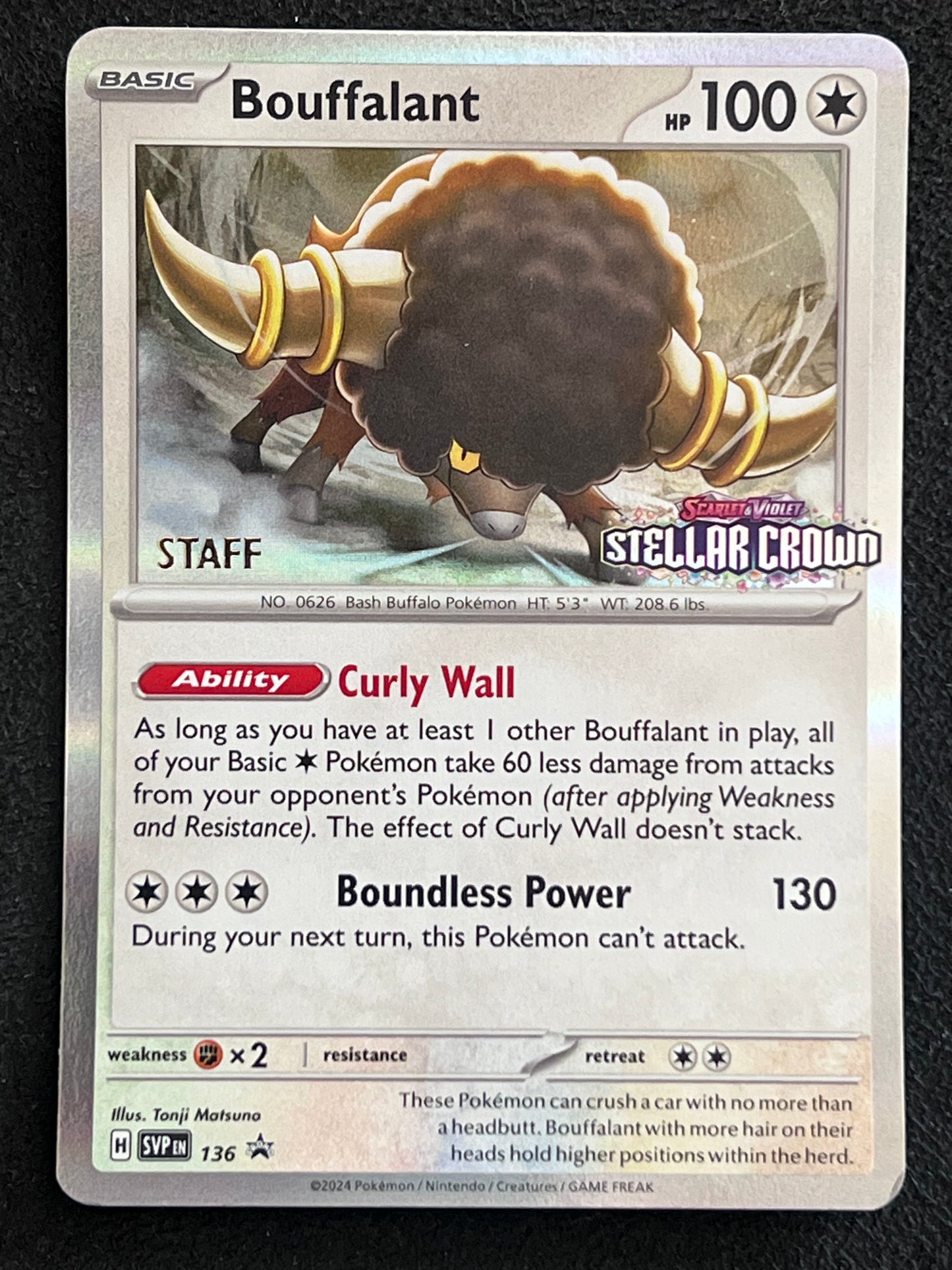 SVP136 Bouffalant (STAFF) - Stamped Black Star Promo