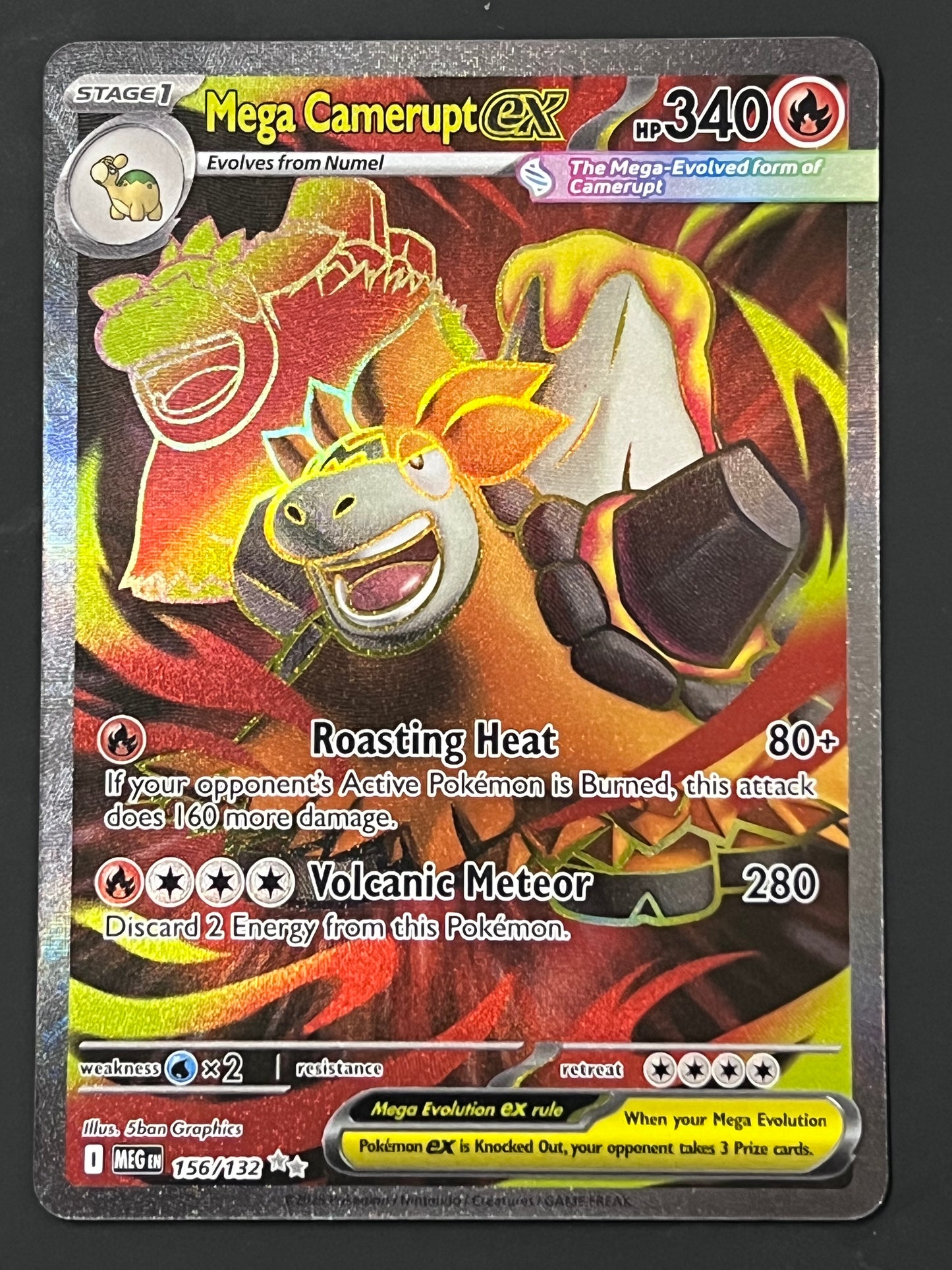 156/132 Mega Camerupt ex - Pokémon Mega Evolution Base Ultra Rare