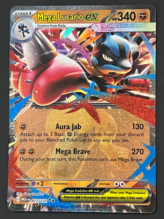 077/132 Mega Lucario ex - Pokémon Mega Evolution Base Double Rare