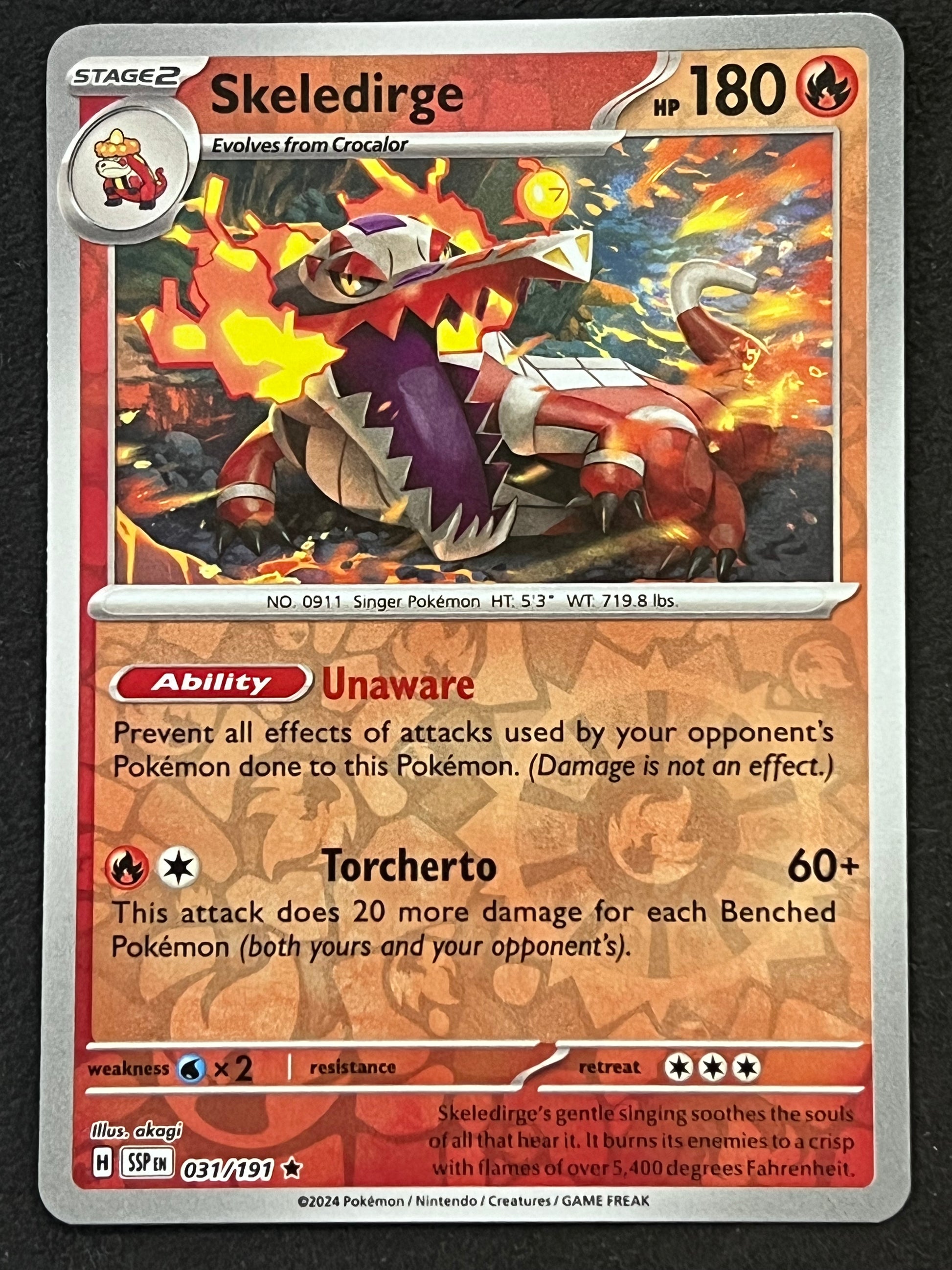 031/191 Skeledirge - Pokmon Surging Sparks Rare Reverse Jarvvos 031/191 Skeledirge - Pokmon Surging Sparks Rare Reverse Jarvvos