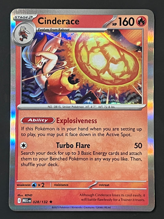 028/132 Cinderace - Pokémon Mega Evolution Base Rare Holo