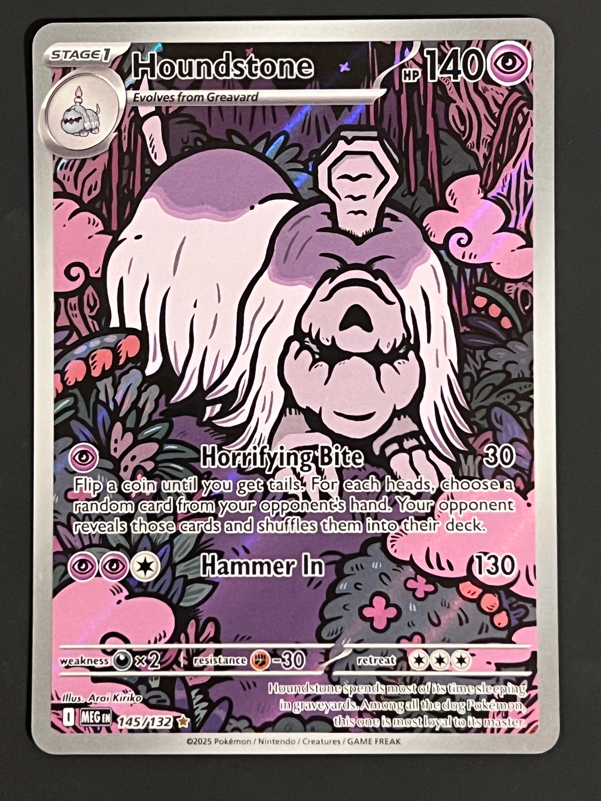 145/132 Houndstone - Pokmon Mega Evolution Base Illustration Rare Jarvvos 145/132 Houndstone - Pokmon Mega Evolution Base Illustration Rare Jarvvos