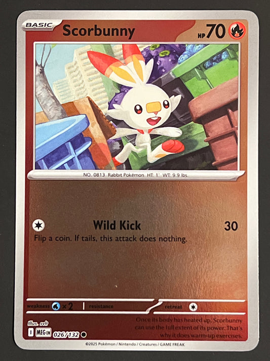 026/132 Scorbunny - Pokémon Mega Evolution Base Common Reverse