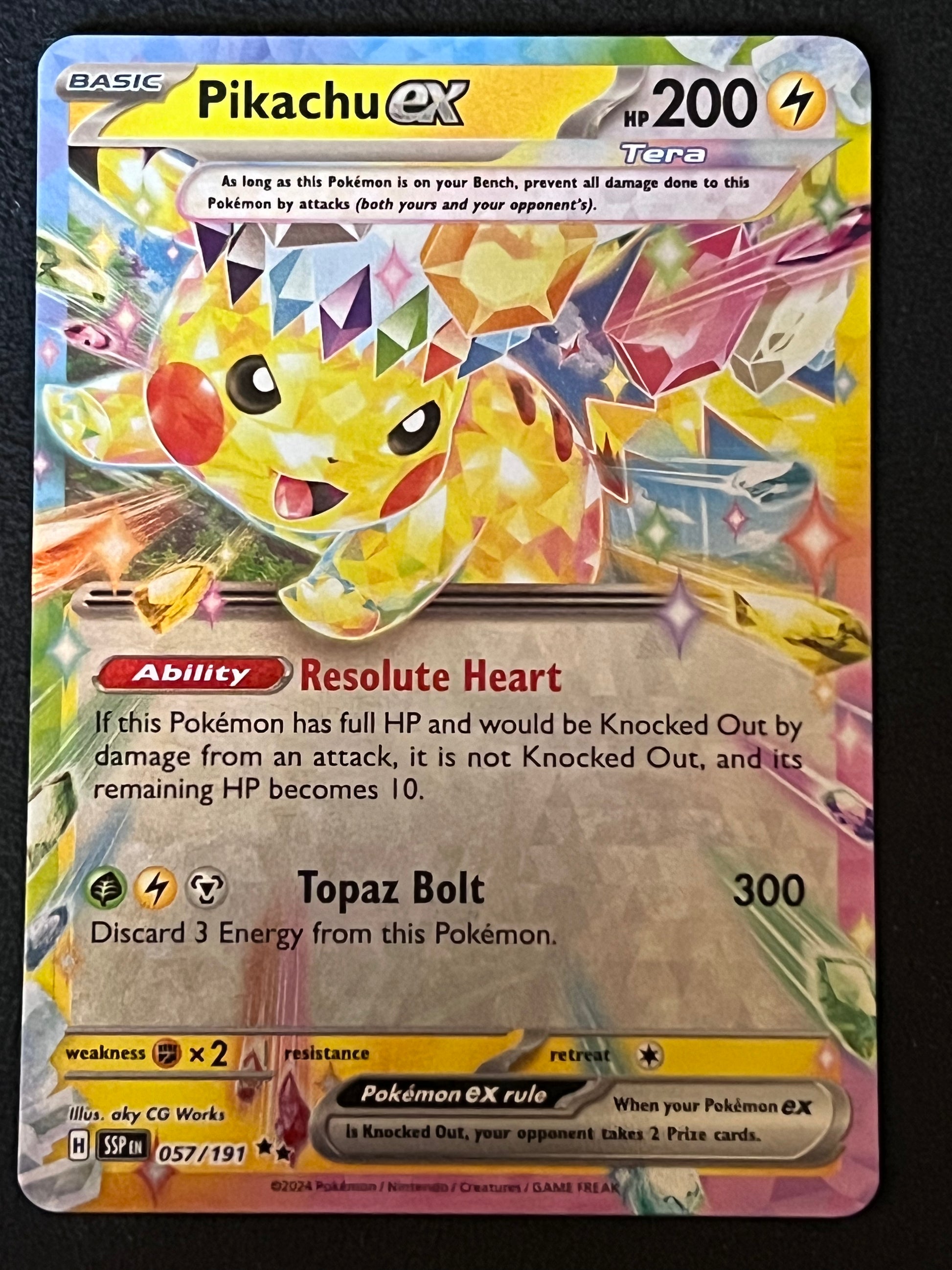 ash pikachu ex pokemon card 057/191 Pikachu Ex