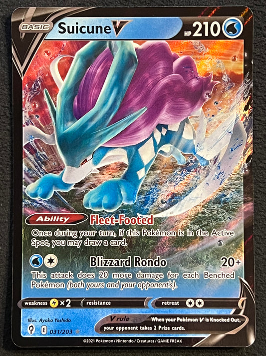 031/203 Suicune V - Evolving Skies Ultra Rare