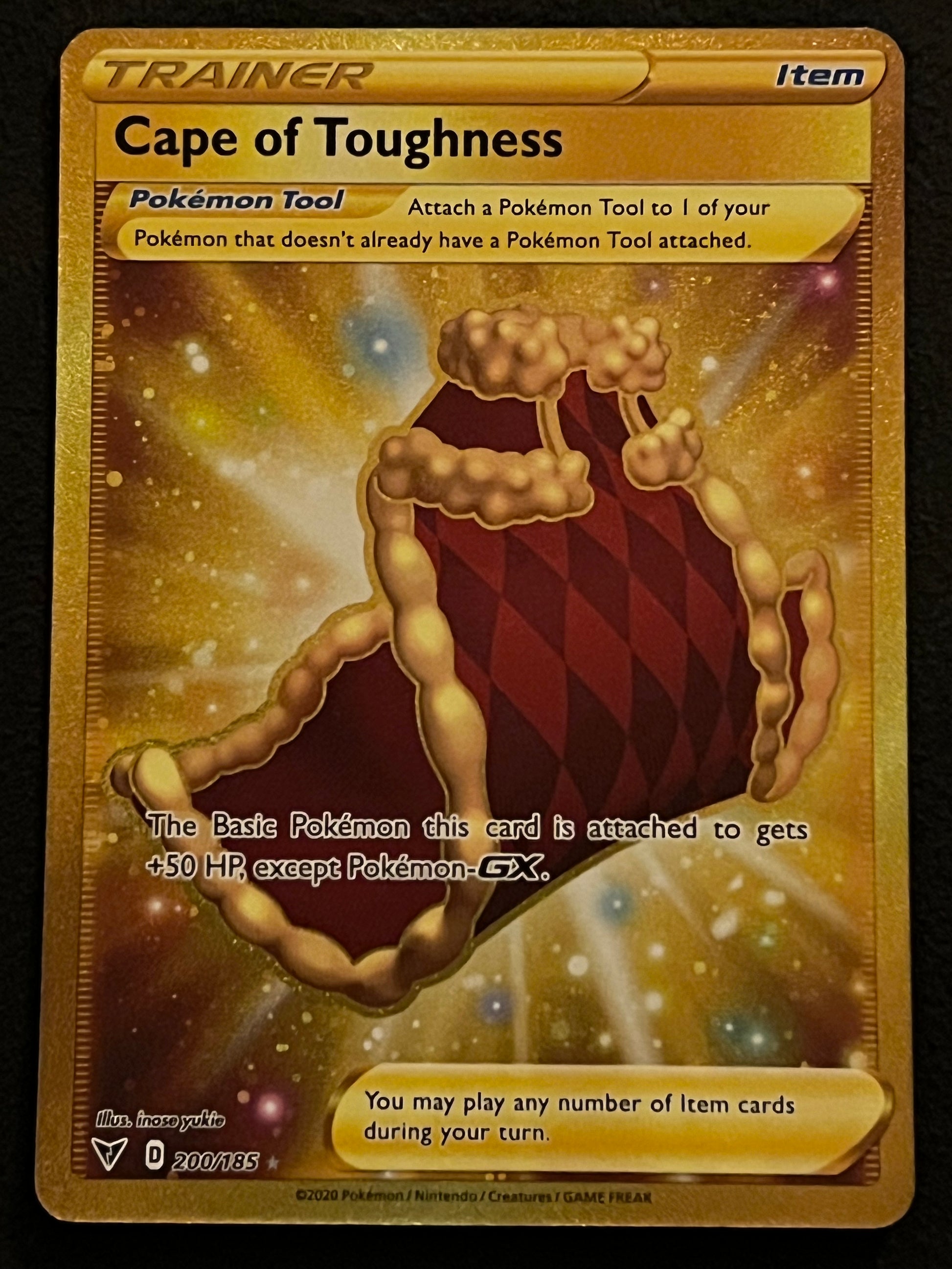 200/185 Cape of Toughness - Pokmon Vivid Voltage Gold Secret Rare Jarvvos 200/185 Cape of Toughness - Pokmon Vivid Voltage Gold Secret Rare Jarvvos