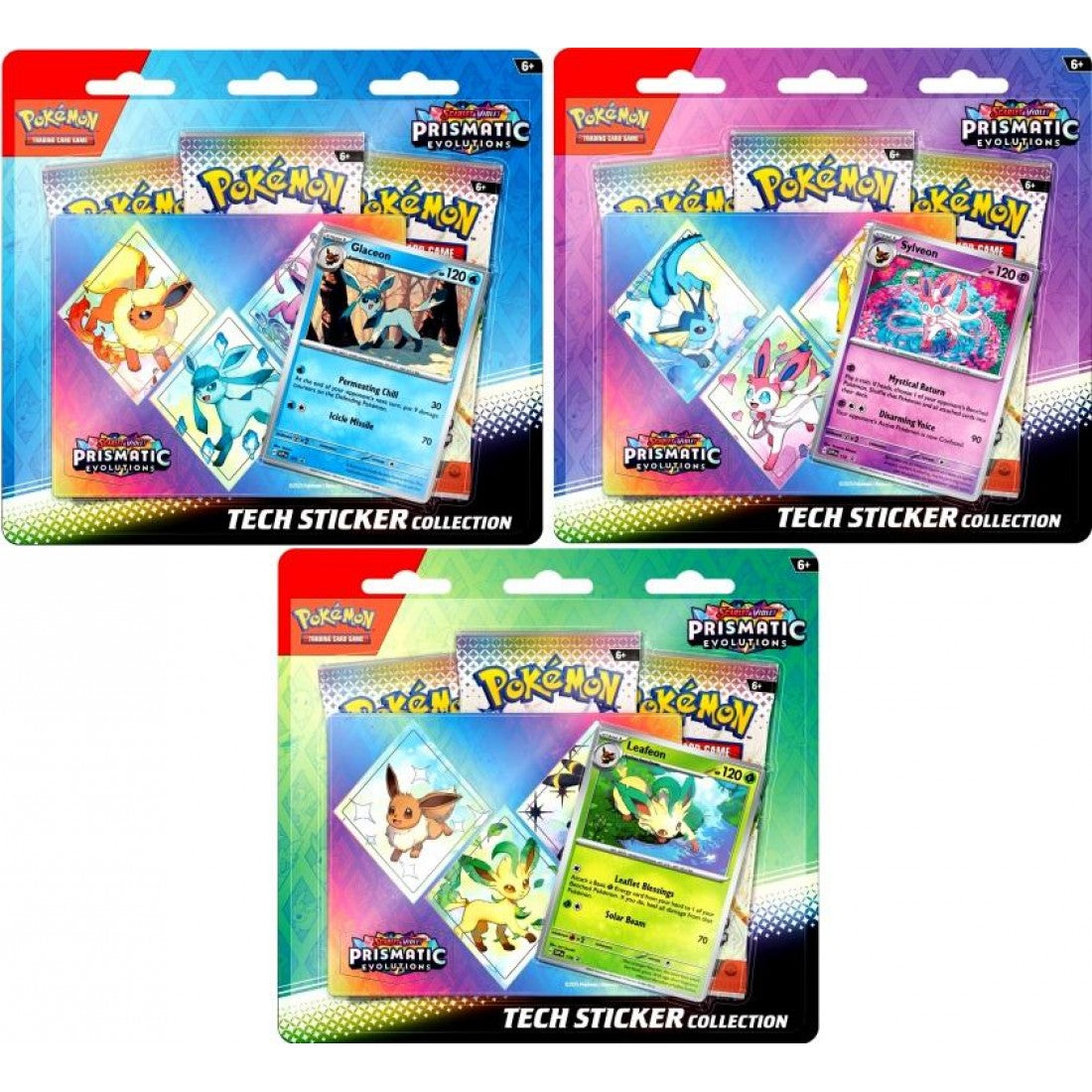 Pokémon TCG: SV08.5 - Prismatic Evolutions Tech Sticker Collection (Bundle of 3)
