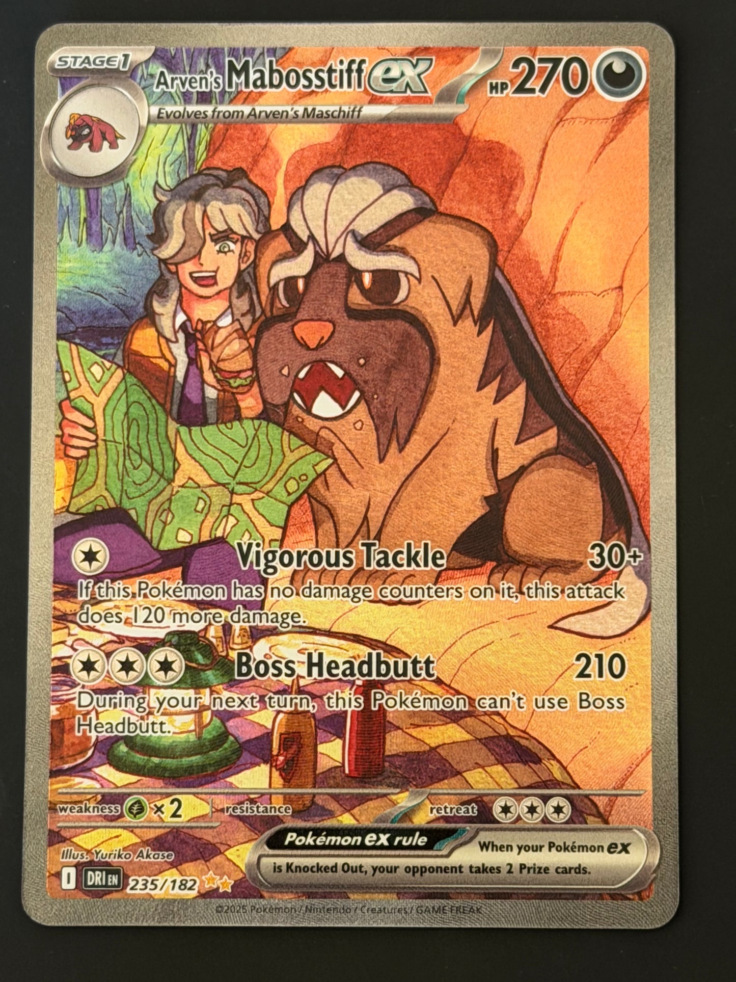 235/182 Arven’s Mabosstiff Ex - Pokémon Destined Rivals Special Illustration Rare