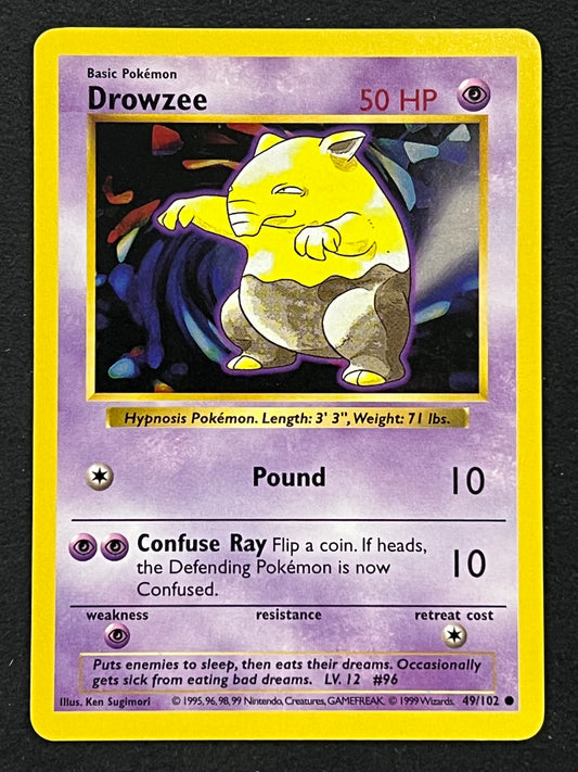 49/102 Drowzee - Pokémon Shadowless Base Common
