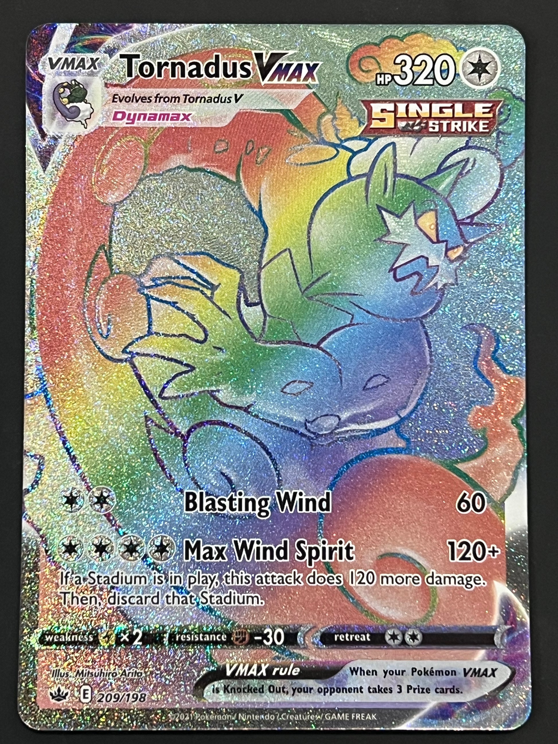 209/198 Tornadus VMax - Pokmon Chilling Reign Rainbow Secret Rare Jarvvos 209/198 Tornadus VMax - Pokmon Chilling Reign Rainbow Secret Rare Jarvvos