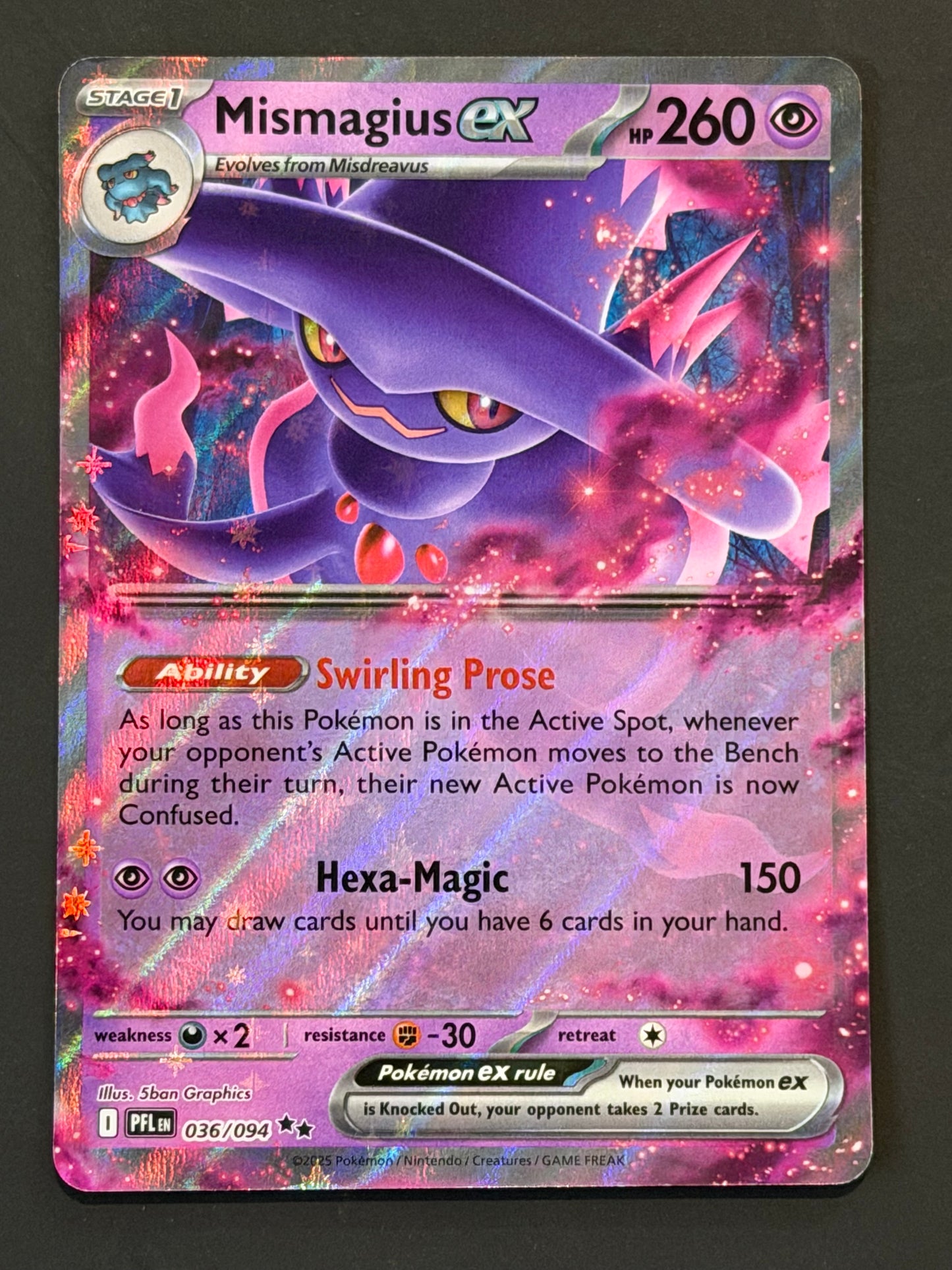 036/094 Mismagius ex - Pokémon Phantasmal Flames Double Rare