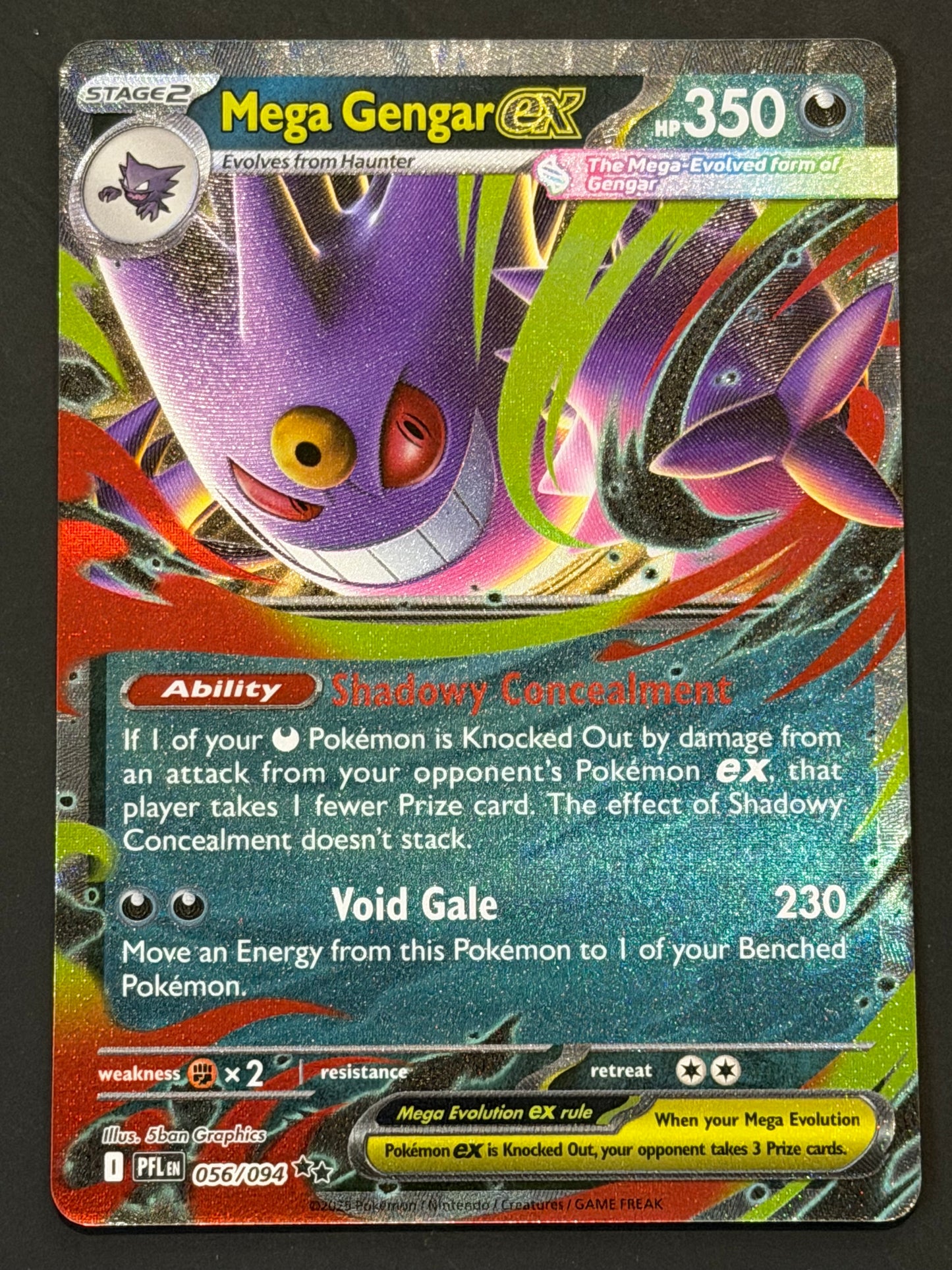 056/094 Mega Gengar ex - Pokémon Phantasmal Flames Double Rare
