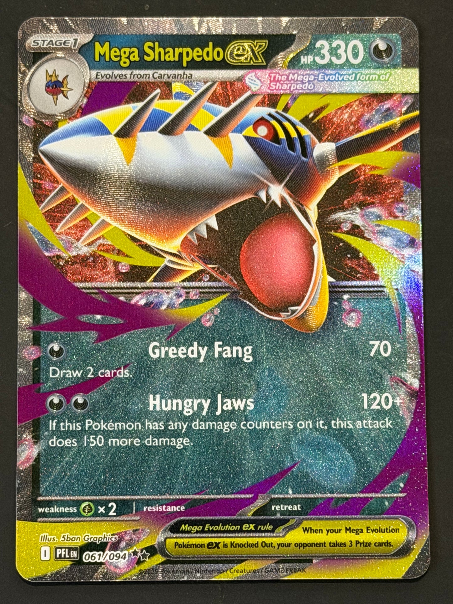 061/094 Sharpedo ex - Pokémon Phantasmal Flames Double Rare