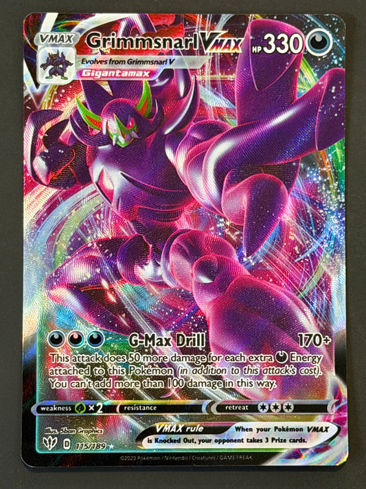 115/189 Grimmsnarl VMax - Pokémon Darkness Ablaze Ultra Rare