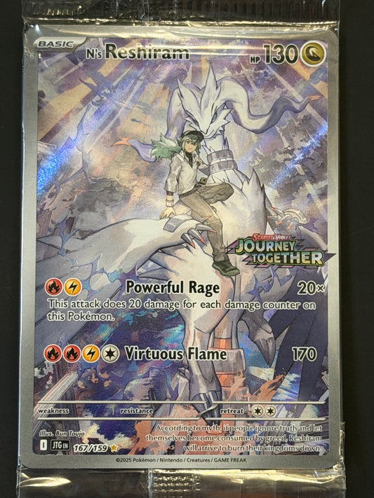 167/159 N’s Reshiram (STAMPED) (SEALED) - Pokémon Journey Together Illustration Rare