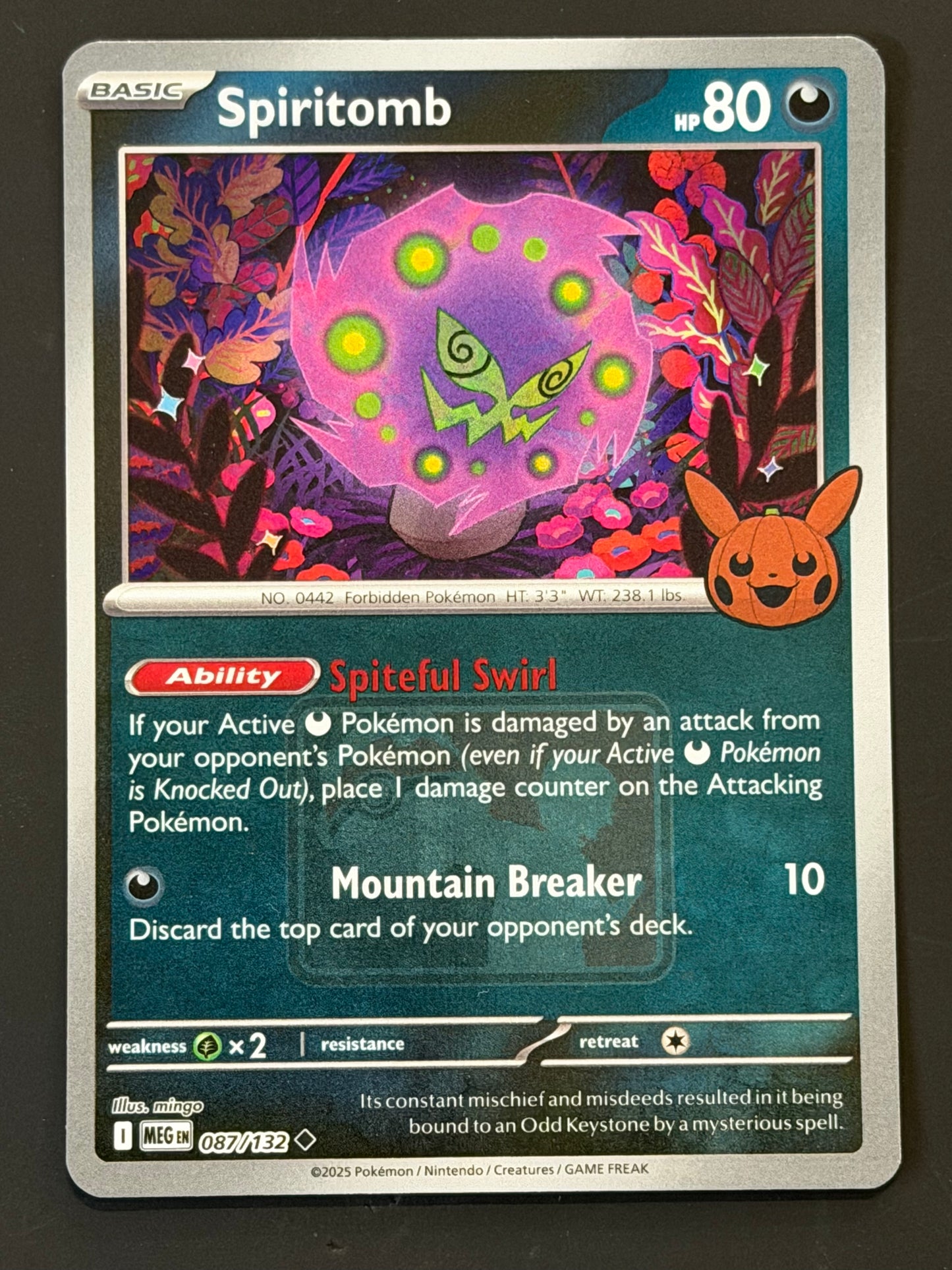 087/132 Spiritomb (STAMPED) - Pokémon Mega Evolution Base Uncommon Trick or Treat Reverse