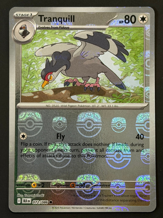 072/086 Tranquil - Pokémon Black Bolt Common Reverse MASTERBALL