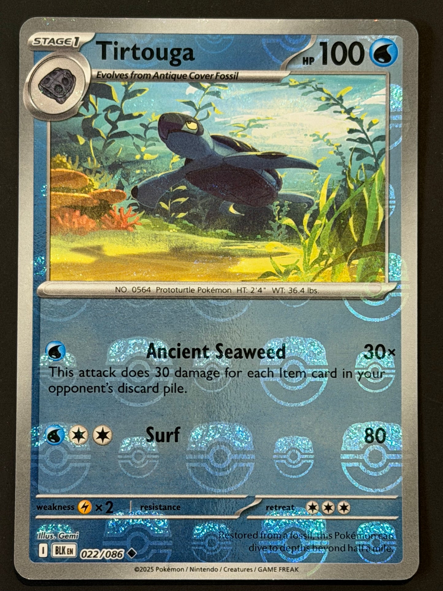 022/086 Tirtouga - Pokémon Black Bolt Uncommon Reverse MASTERBALL