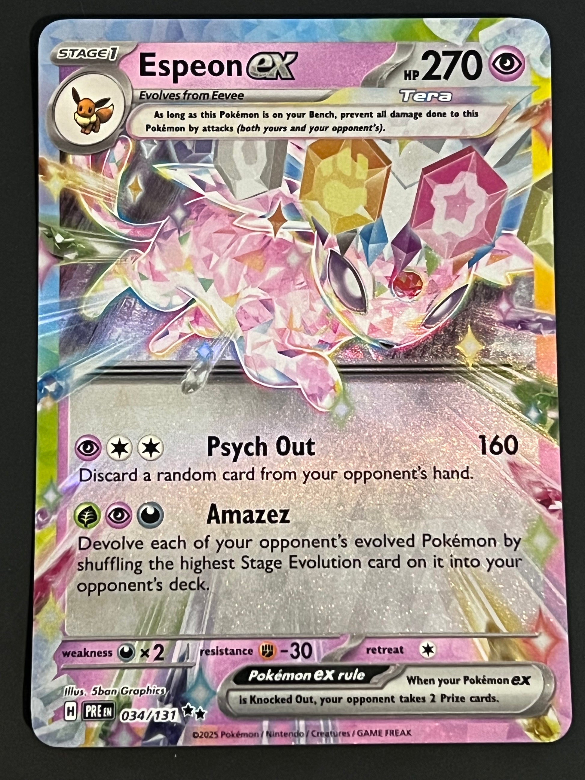 034/131 Espeon Ex - Pokmon Prismatic Evolutions Double Rare Jarvvos 034/131 Espeon Ex - Pokmon Prismatic Evolutions Double Rare Jarvvos