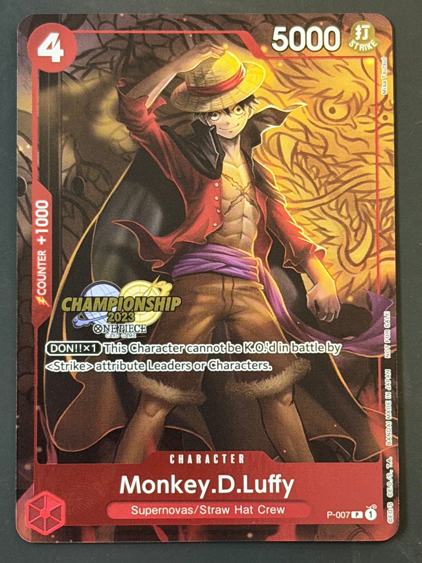 P-007 Monkey.D.Luffy - Championship 2023 Stamp Promo