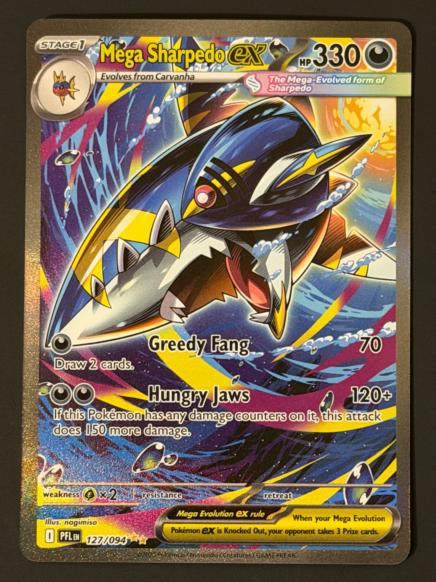 127/094 Mega Sharpedo Ex - Pokémon Phantasmal Flames Special Illustration Rare