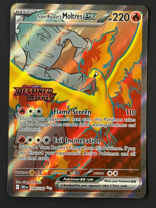 208/182 Team Rocket’s Moltres Ex (STAMPED) - Pokémon Destined Rivals Ultra Rare