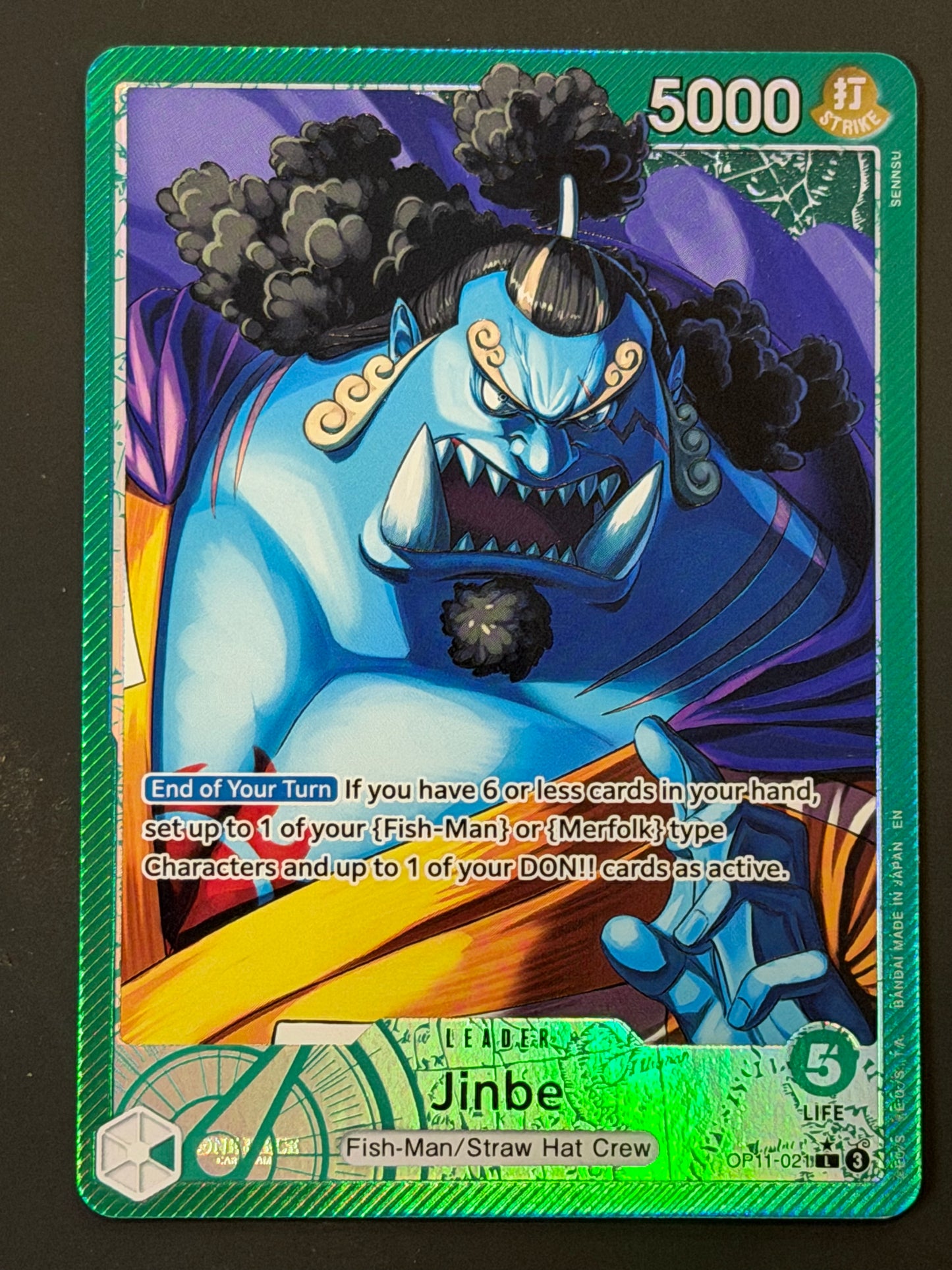 OP11-021 Jinbe - A Fist of Divine Speed Leader Alt Art