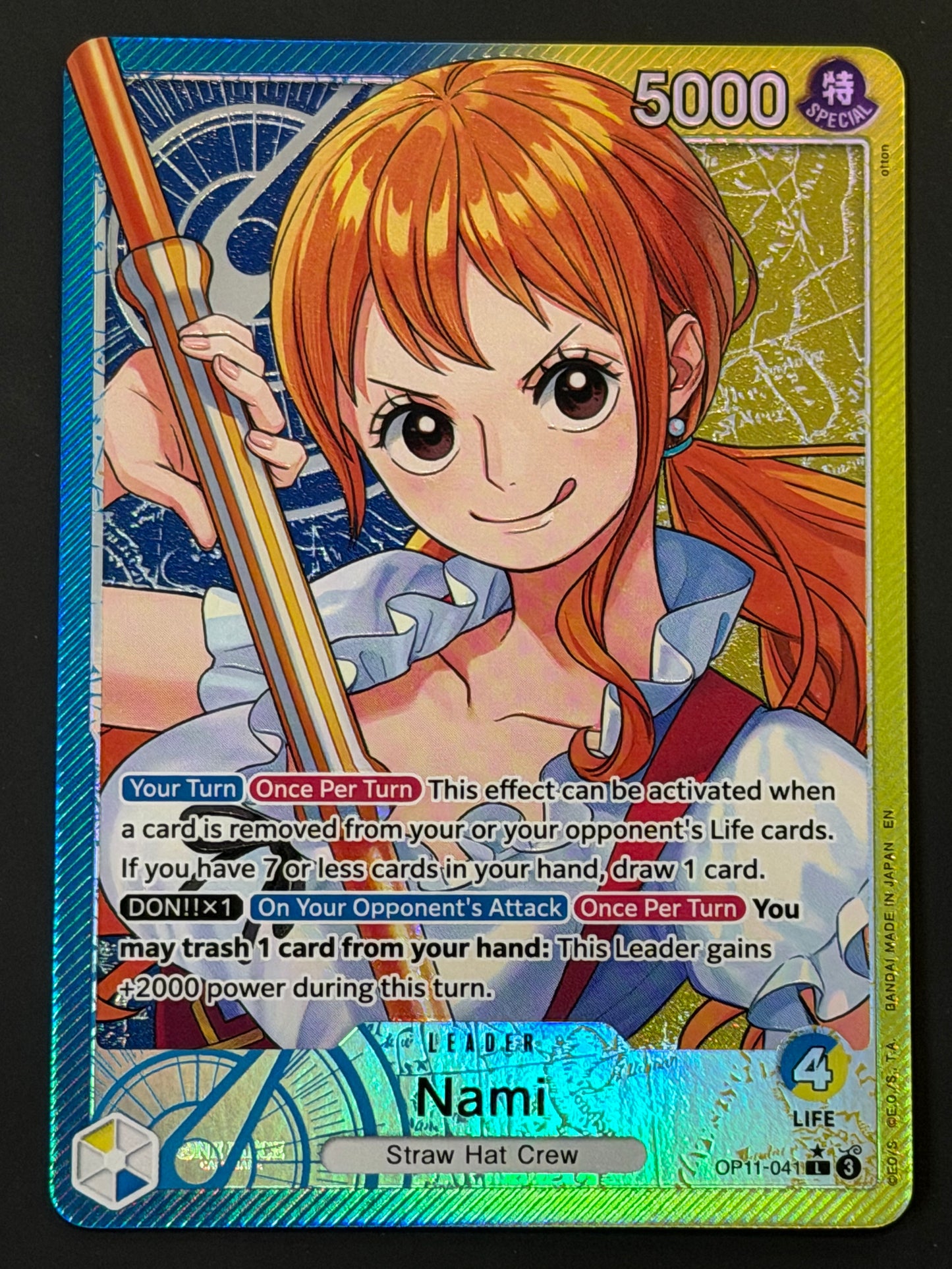 OP11-041 Nami - A Fist of Divine Speed Leader Alt Art