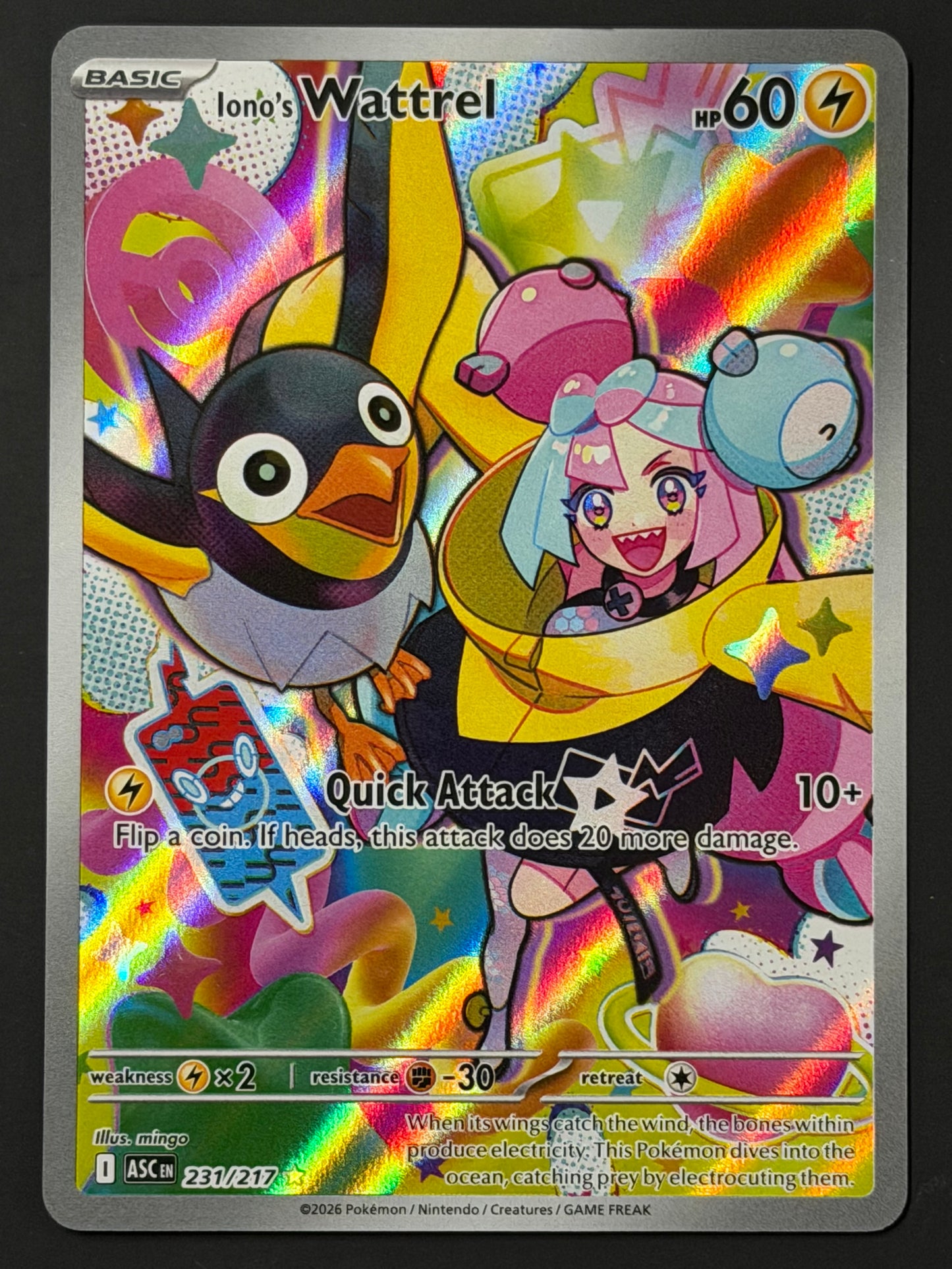 231/217 Iono’s Wattrel - Pokémon Ascended Heroes Illustration Rare