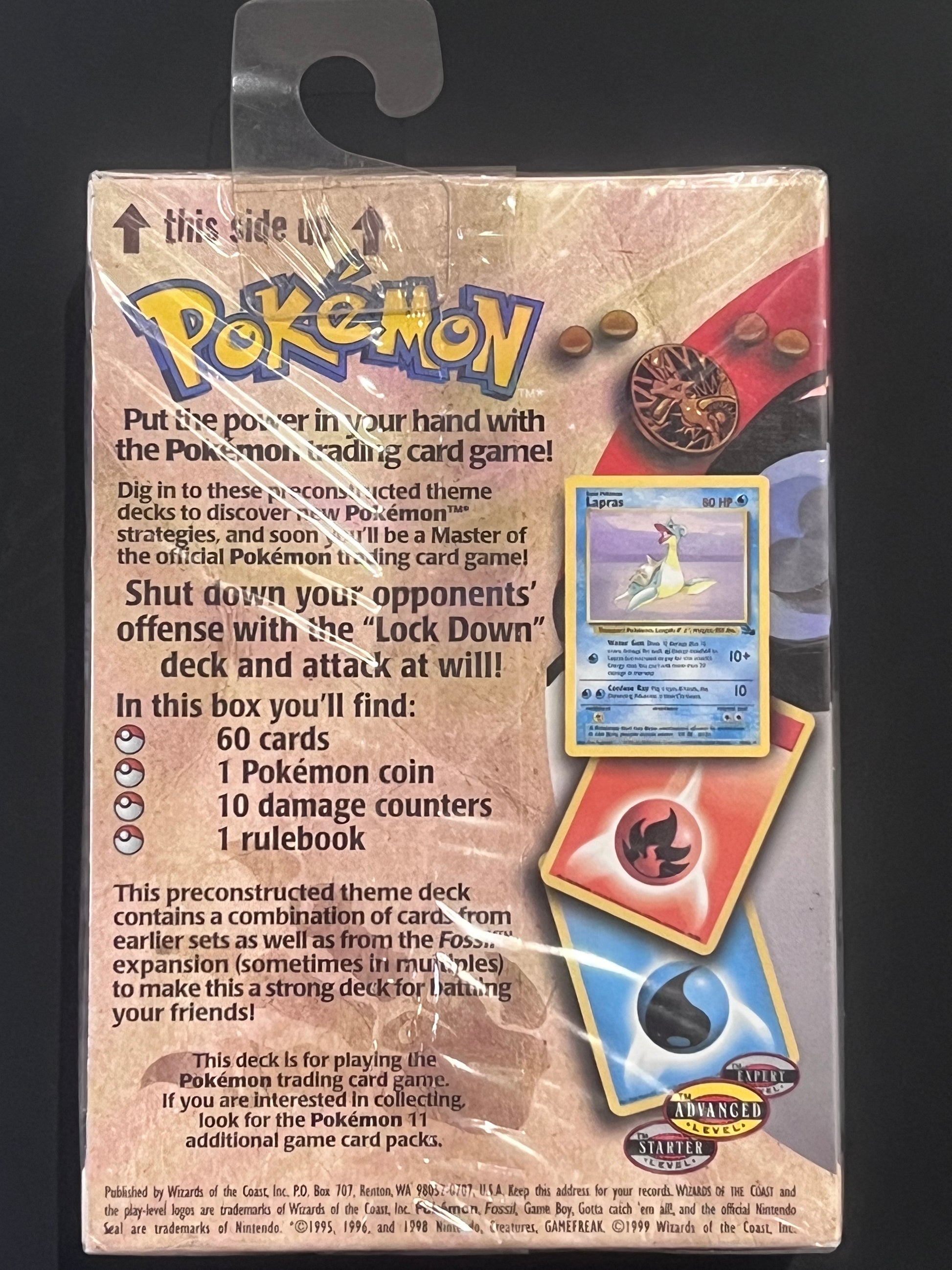 pokemon lockdown theme deck card list BLACKOUT BOX,RULE BOOK,CARD AND DAMAGE COUNTERS AND COIN damage counters Ep41: Opening a Pokemon Fossil