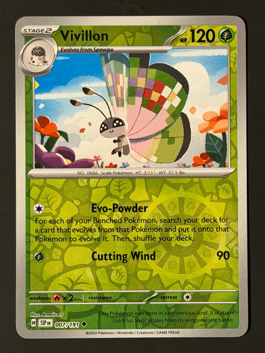 007/191 Vivillon - Pokémon Surging Sparks Uncommon Reverse