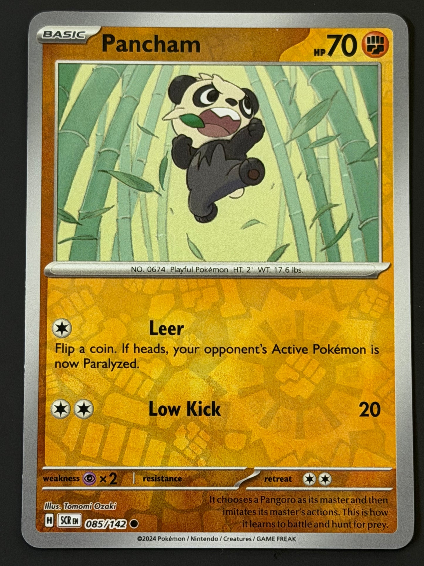 085/142 Pancham - Pokémon Stellar Crown Common Reverse
