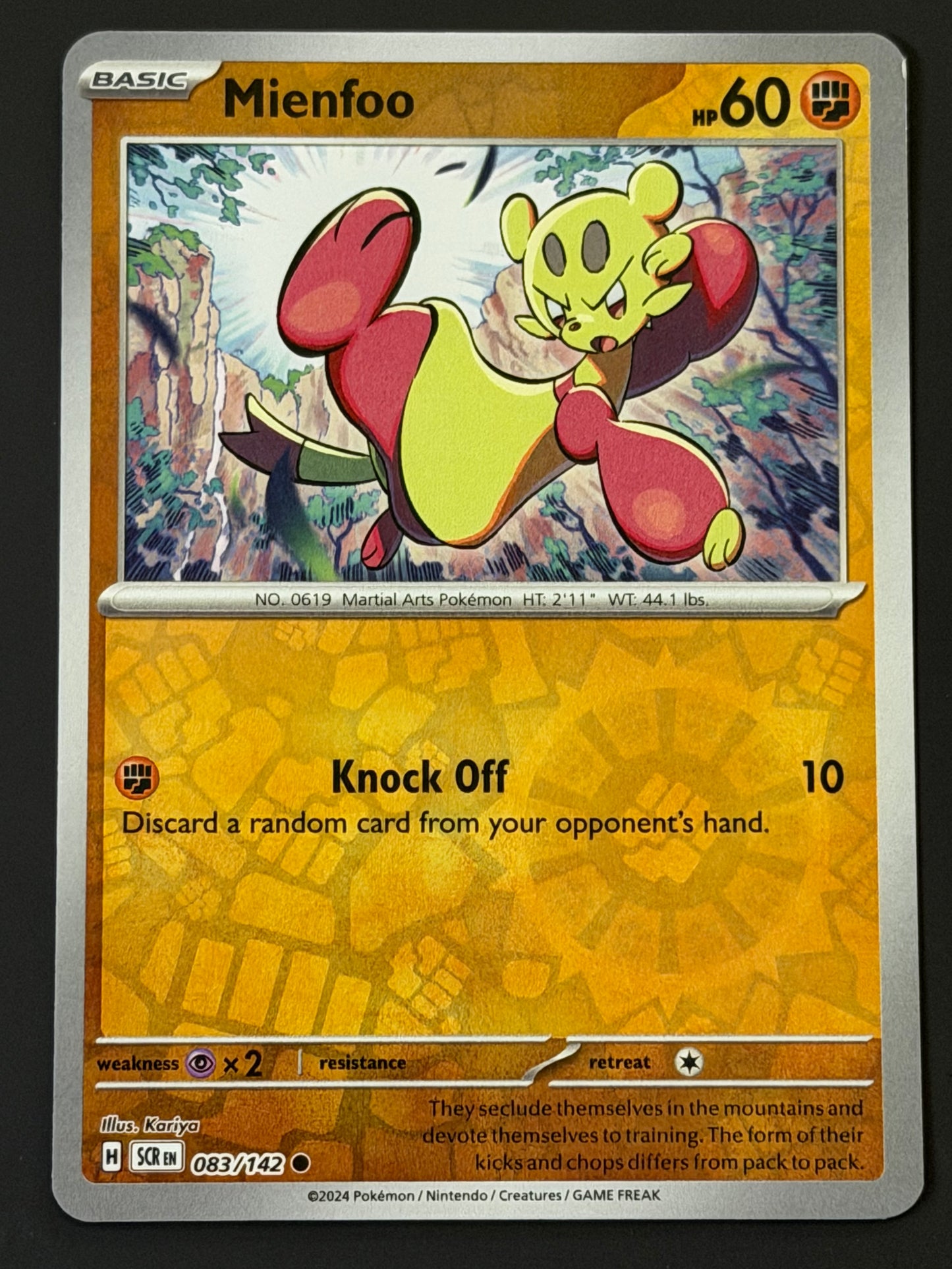 083/142 Mienfoo - Pokémon Stellar Crown Common Reverse