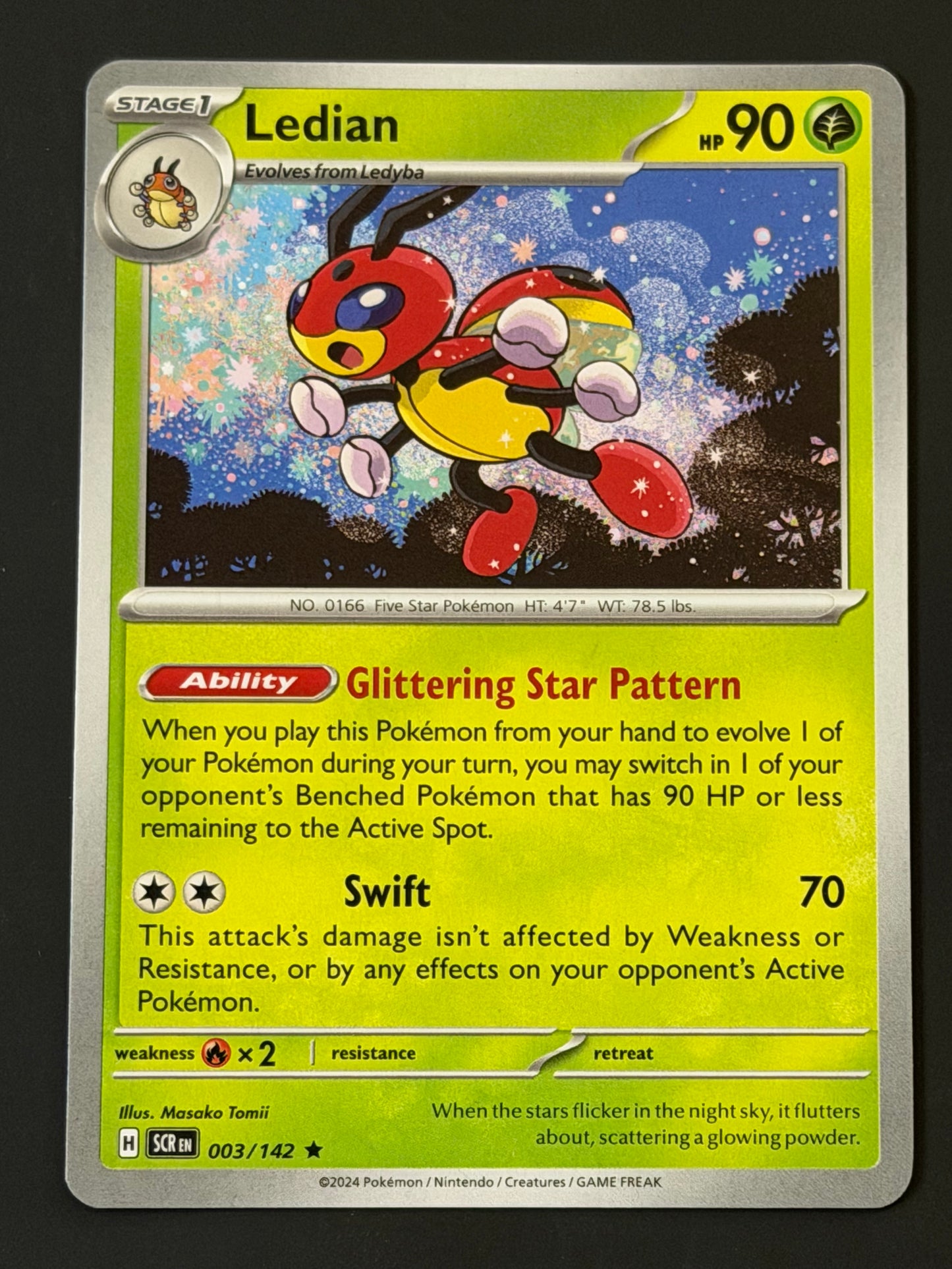 003/142 Ledian - Pokémon Stellar Crown Rare NON HOLO