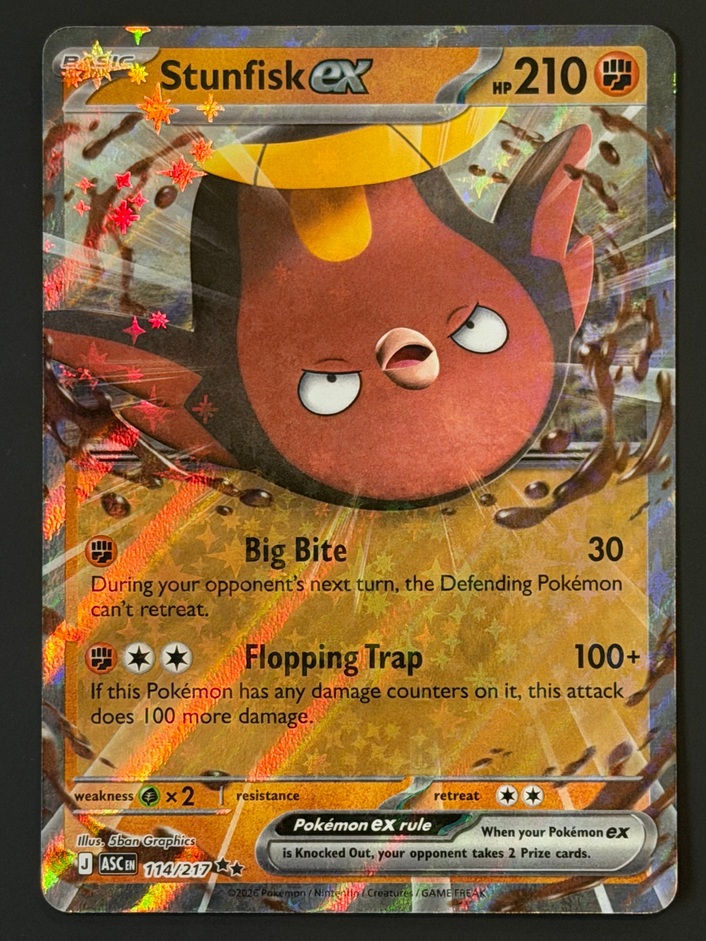 114/217 Stunfisk ex - Pokémon Ascended Heroes Double Rare