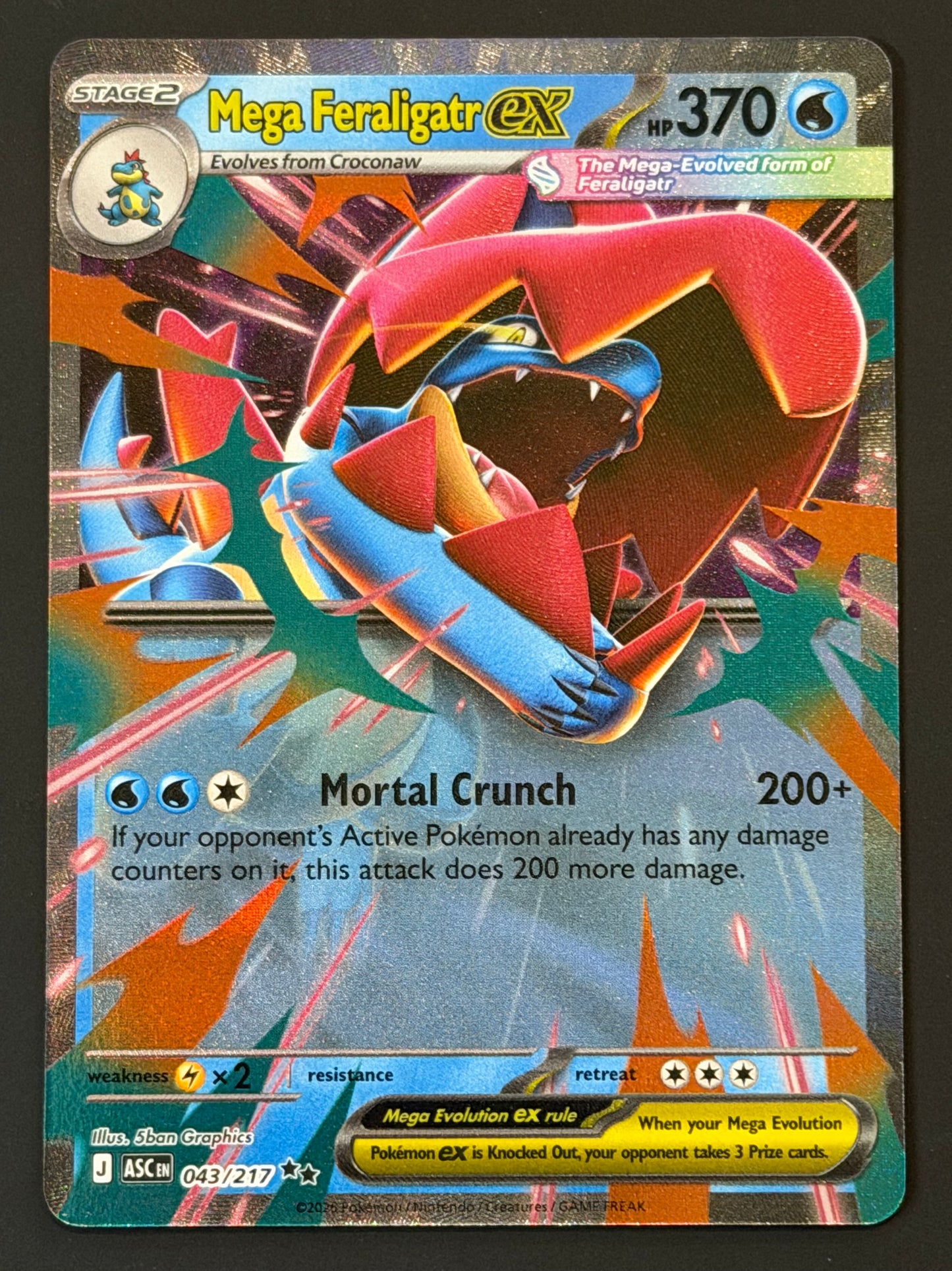 043/217 Mega Feraligatr ex - Pokémon Ascended Heroes Double Rare